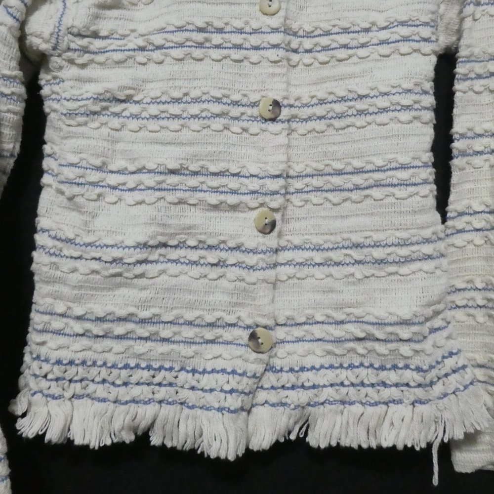 HER | small | Chic Textured Button-Up Cardigan | Made In Canada | 100% Cotton - Picture 6 of 15